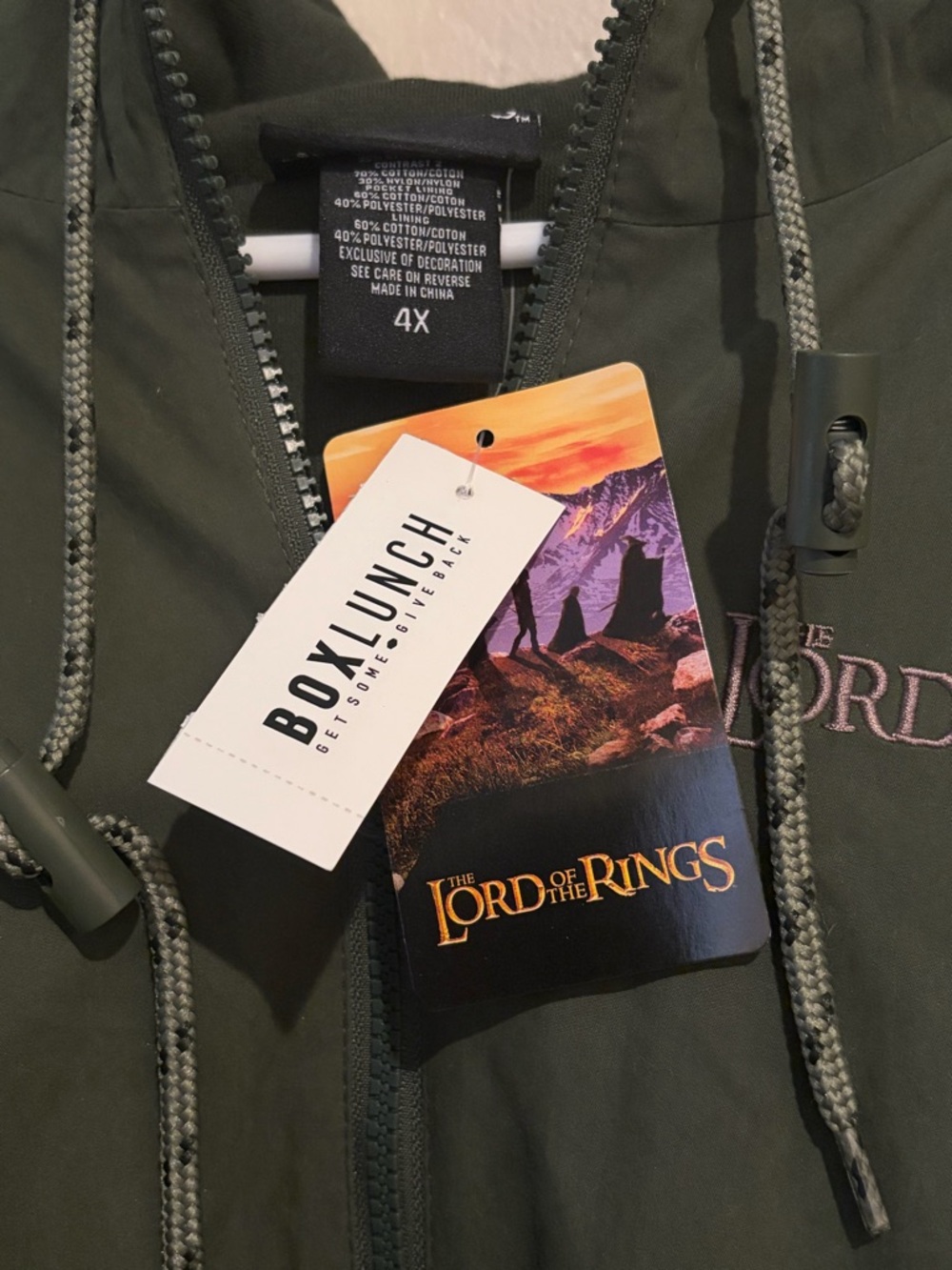 NWT BoxLunch Lord of the Rings Narsil Tonal Windbreaker Jacket LOTR Exclusive 4x - Picture 7 of 12